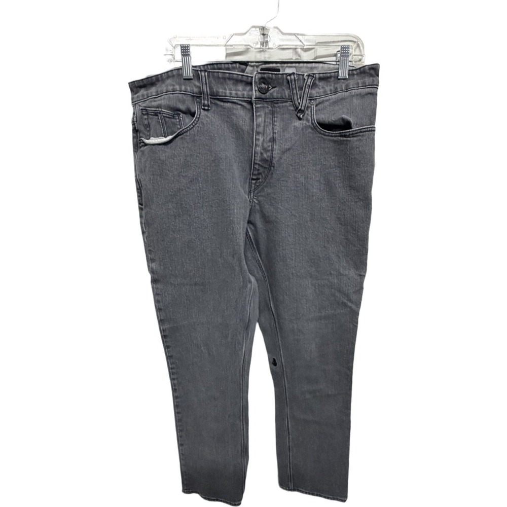 Volcom Vorta Slim Straight Jeans Men's Size 36 Gray Wash Stretch Denim Skate